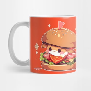 Super Kawaii Chibi Burger Kun - Cute Food Art Mug